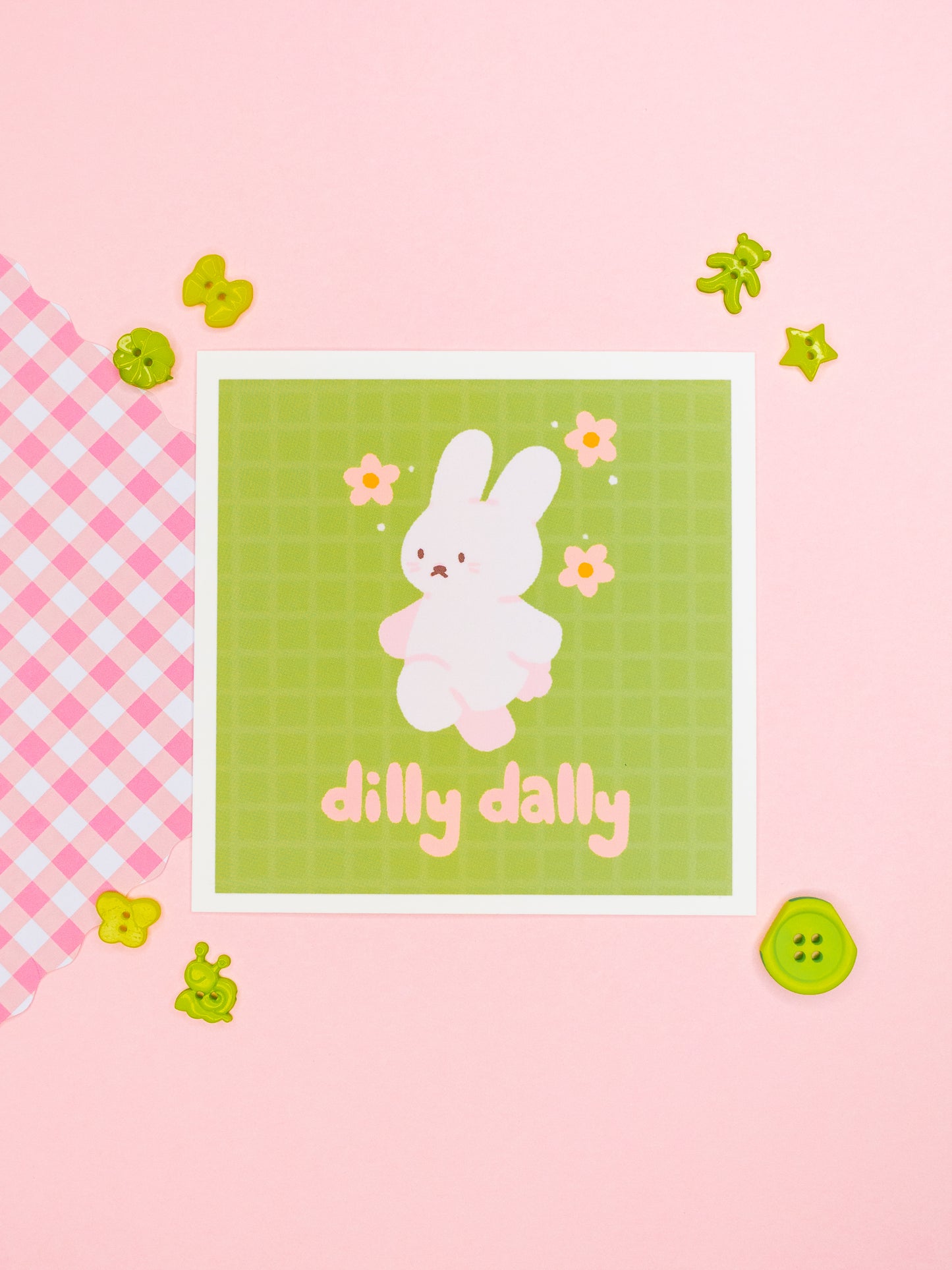 Dilly Dally Bunny Square Print