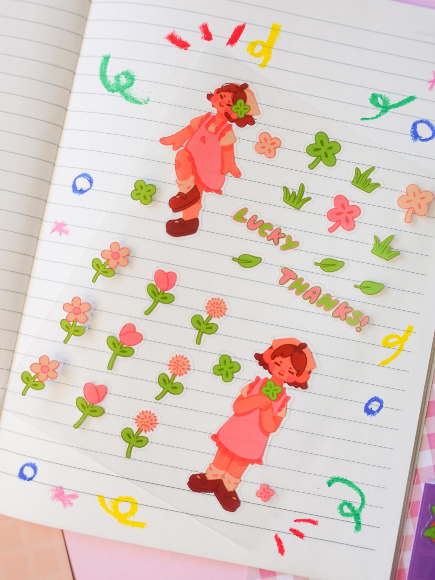 Lucky Girl Clear A6 Sticker Sheet