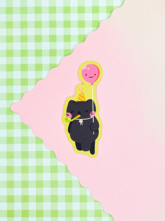 Balloon Cat Matte Vinyl Sticker