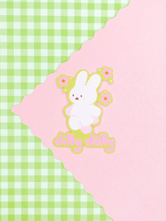 Dilly Dally Bunny Matte Vinyl Sticker