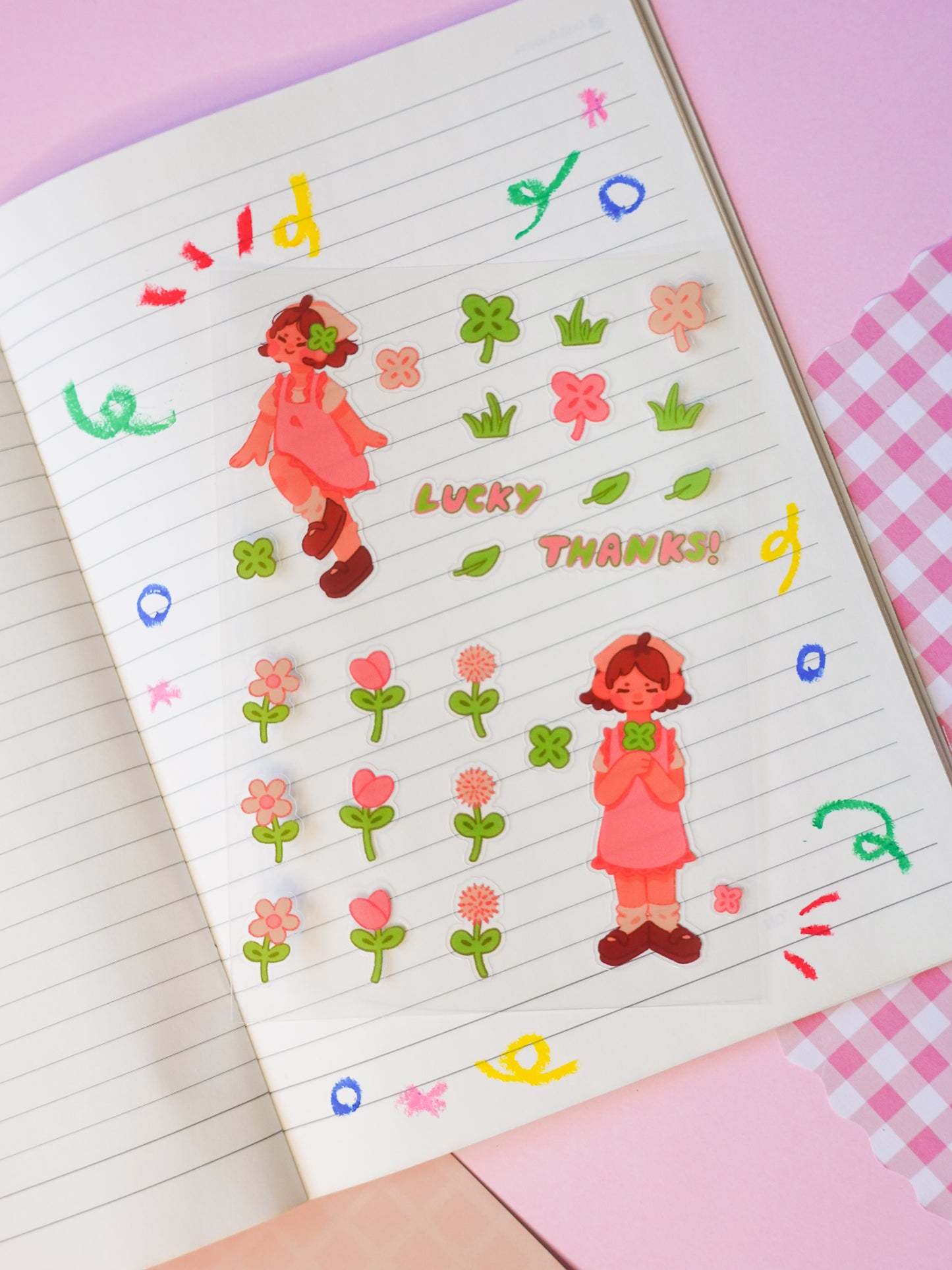 Lucky Girl Clear A6 Sticker Sheet