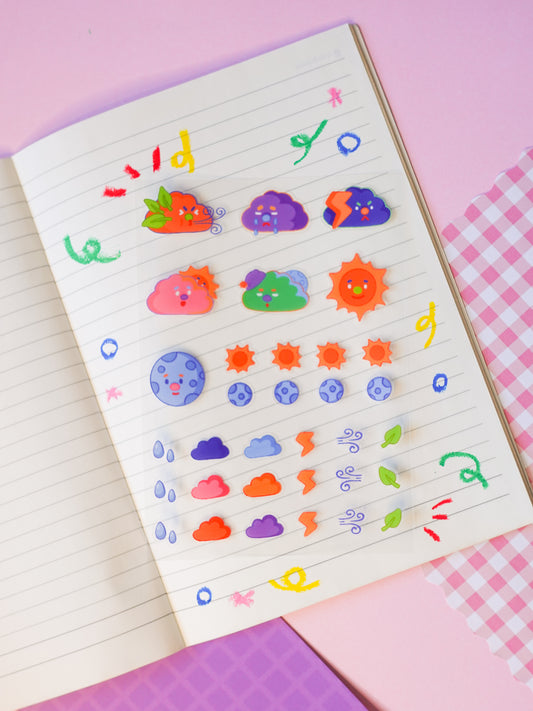 Weather Report Clear A6 Sticker Sheet