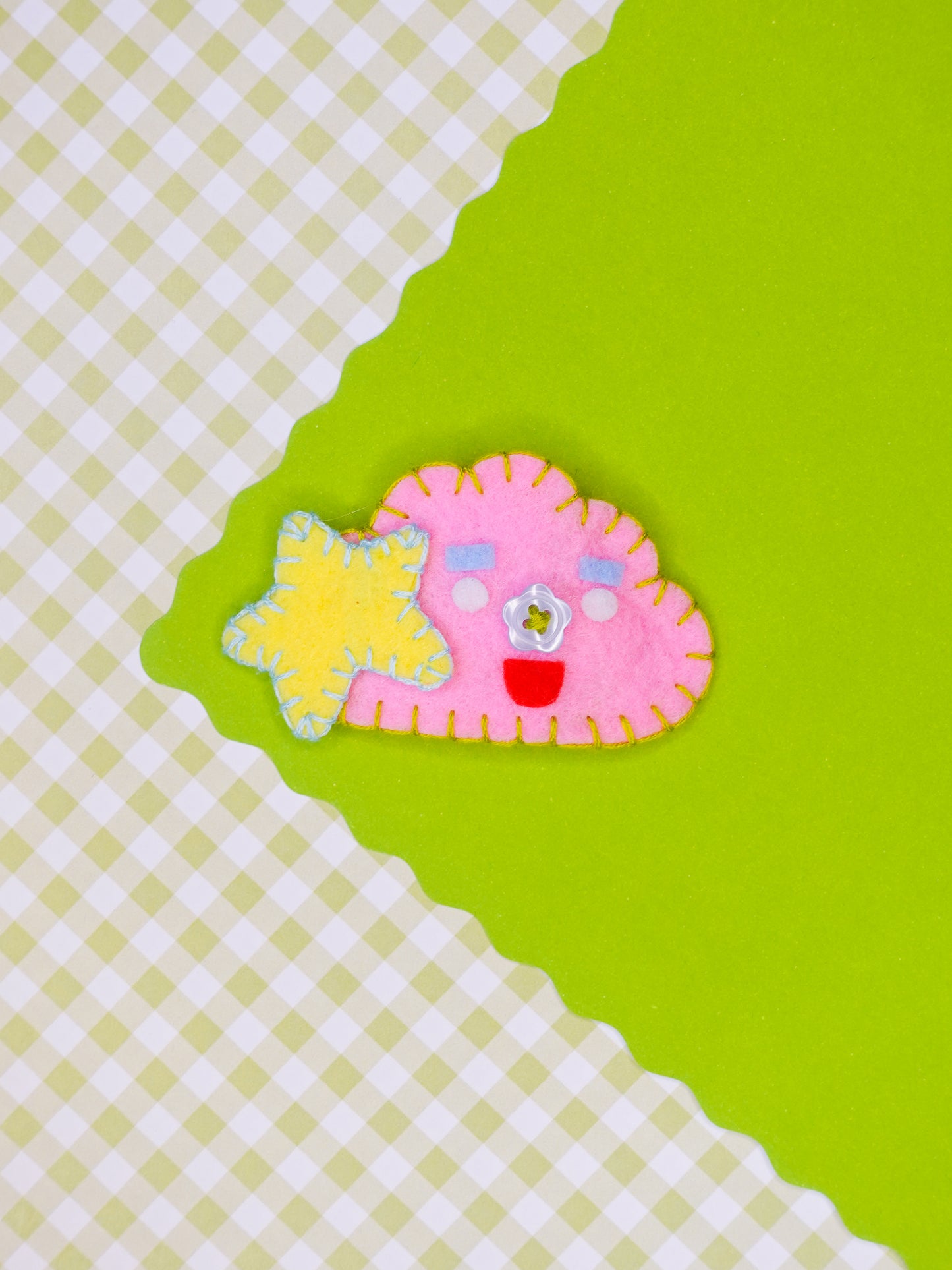 Handmade Felt Cloud Hair Clips