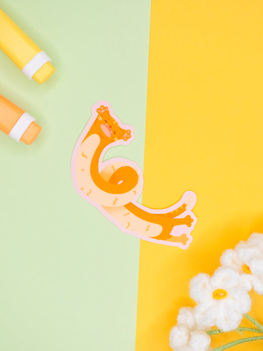 Stretchy Cat Matte Vinyl Sticker