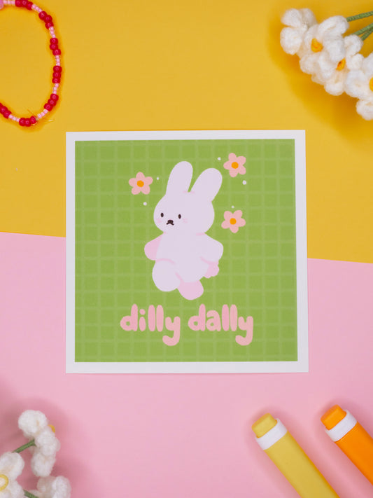 Dilly Dally Bunny Square Print